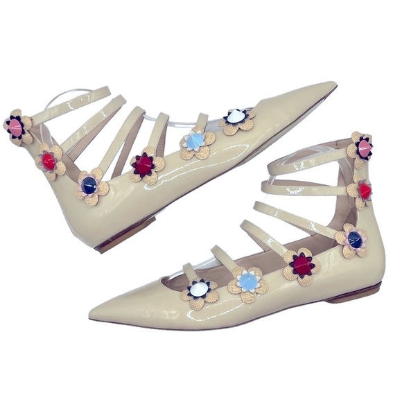 FENDI Flowerpower Patent Leather Ballet Flats Size 39EU 9US - Picture 3 of 16